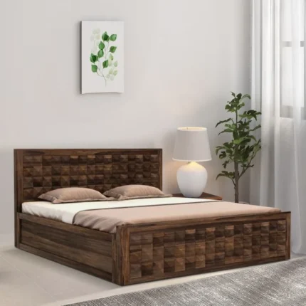 Namma Comfort Diamond Sheesham Wood King Size Bed Finish With Box Storage